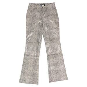 Liquid Clothing snake print flare wet look faux leather pants